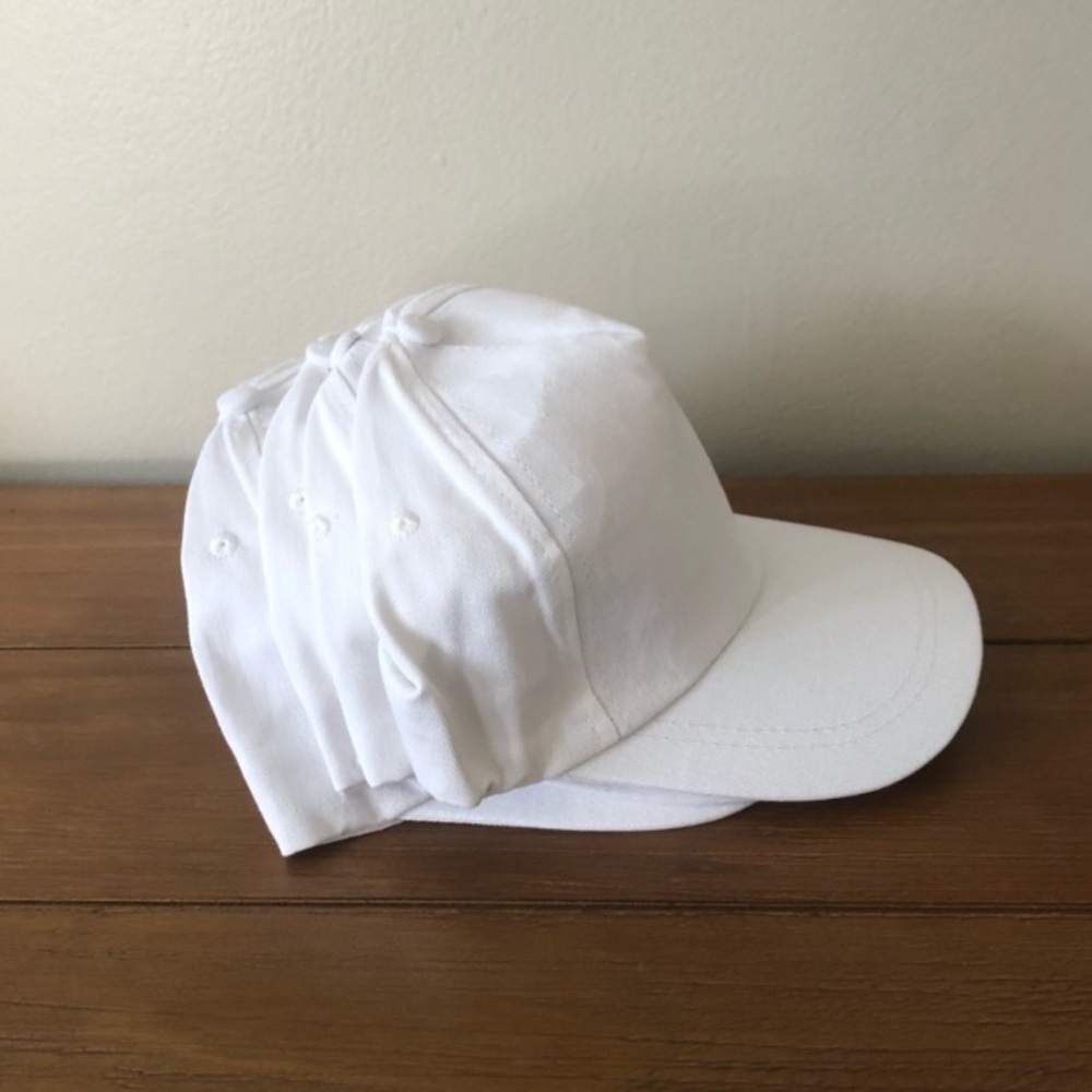 (4) Solid White Baseball Caps NWT - image 2